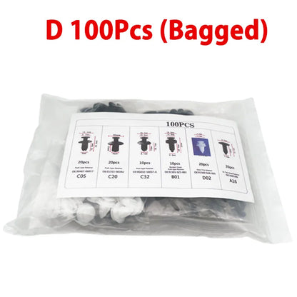 100/50PCS Auto Fastener Clips Kit - Multi-Size Retainers for Car Fender, Bumper, Door & Panel Trim