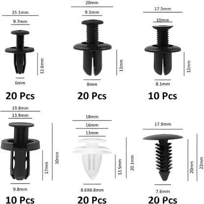 100/50PCS Auto Fastener Clips Kit - Multi-Size Retainers for Car Fender, Bumper, Door & Panel Trim