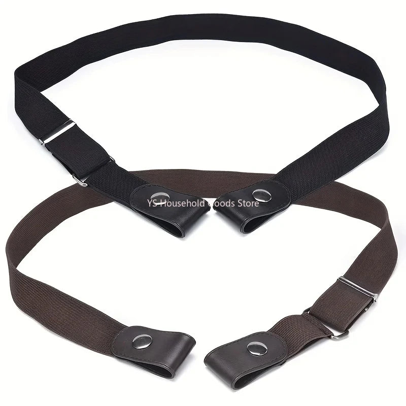 1pc Stretch Elastic Waist Belt Buckle-Free for Jeans Dresses Women Men No Bulge No Hassle Comfortable Fit Waist Belt