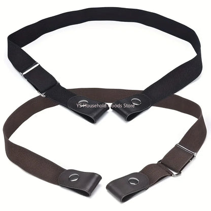 1pc Stretch Elastic Waist Belt Buckle-Free for Jeans Dresses Women Men No Bulge No Hassle Comfortable Fit Waist Belt
