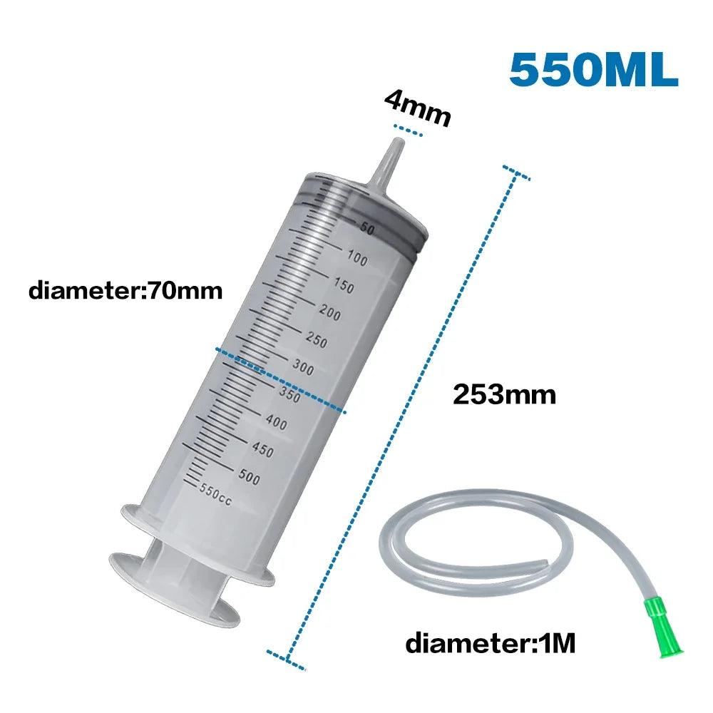 Large Capacity Syringes Reusable Needle Barrel Oil Pump with Scale Oil Suction Vacuum Syringe Pistol Pump Extractor