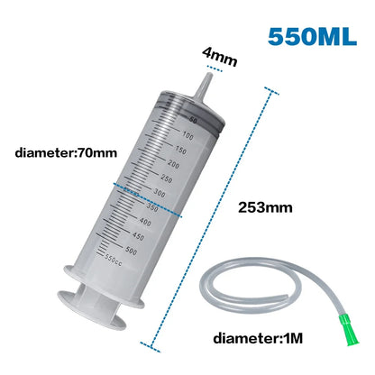 Large Capacity Syringes Reusable Needle Barrel Oil Pump with Scale Oil Suction Vacuum Syringe Pistol Pump Extractor