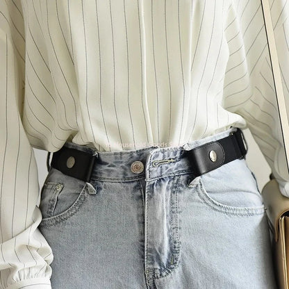 1pc Stretch Elastic Waist Belt Buckle-Free for Jeans Dresses Women Men No Bulge No Hassle Comfortable Fit Waist Belt