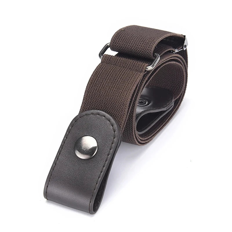 1pc Stretch Elastic Waist Belt Buckle-Free for Jeans Dresses Women Men No Bulge No Hassle Comfortable Fit Waist Belt